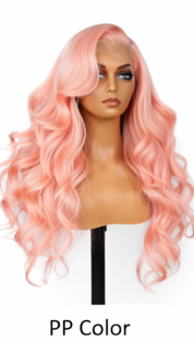 Princess Pink Brazilian Hair 24'  Glueless Body Wave Human Hair Pre-cut Lace Front Wigs