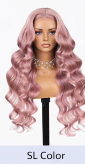 Princess Pink Brazilian Hair 24'  Glueless Body Wave Human Hair Pre-cut Lace Front Wigs